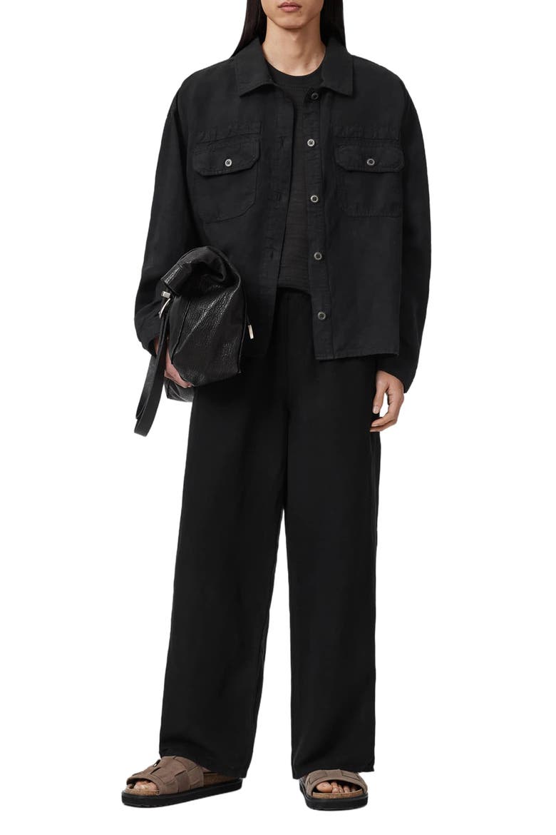 Korten Relaxed Fit Shacket, Alternate, color, BLACK