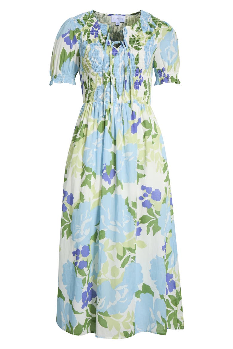 Tamry Smocked Midi Dress, Alternate, color, WHTE-BLUE-MULTI