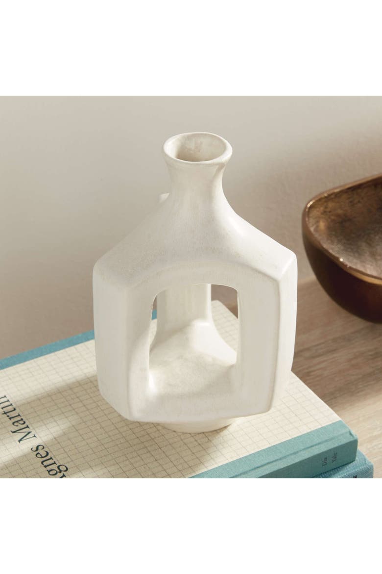 Sonya Vase Short, Alternate, color, White