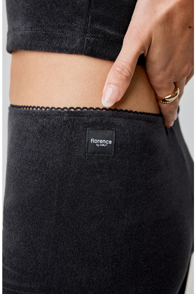 Terry Cloth Wide Leg Pants, Alternate, color, BLACK