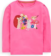 Mini Boden Kids' Woodland Critters Appliqué Cotton Graphic T-Shirt
