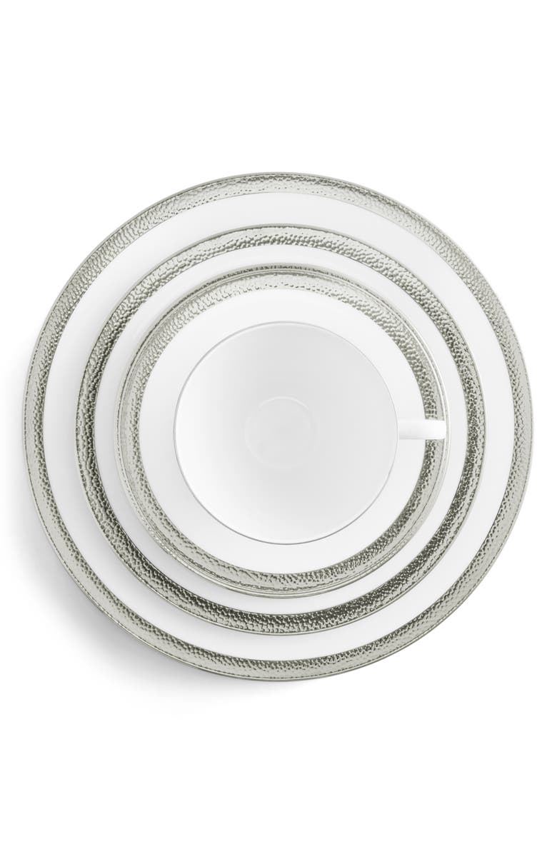 Michael Aram Silversmith 5-Piece Porcelain Place Setting, Alternate, color, White/ Silver