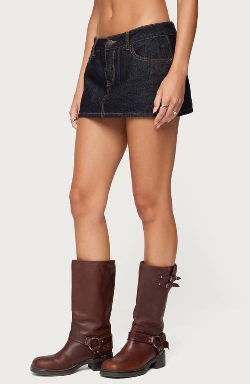 Edikted Camelia Denim Miniskort In Black