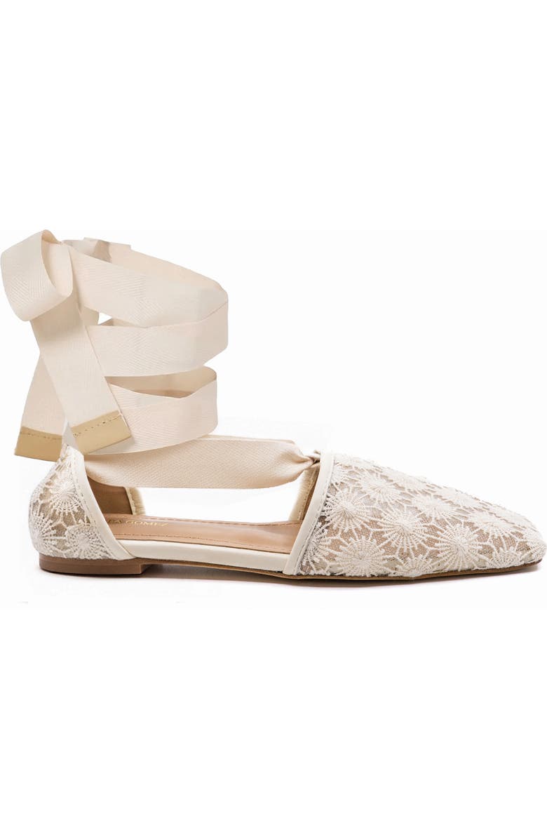 Andrea Gomez Desi Raffia Flat, Main, color, Off White