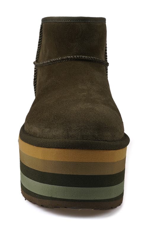 Zigi Bliss Faux Shearling Platform Bootie In Green