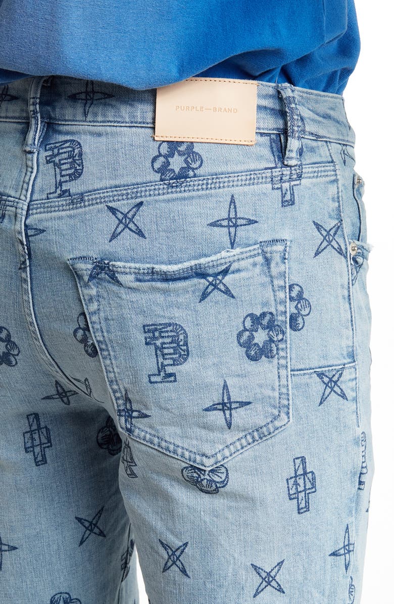PURPLE BRAND Outlined Monogram Skinny Jeans, Alternate, color,