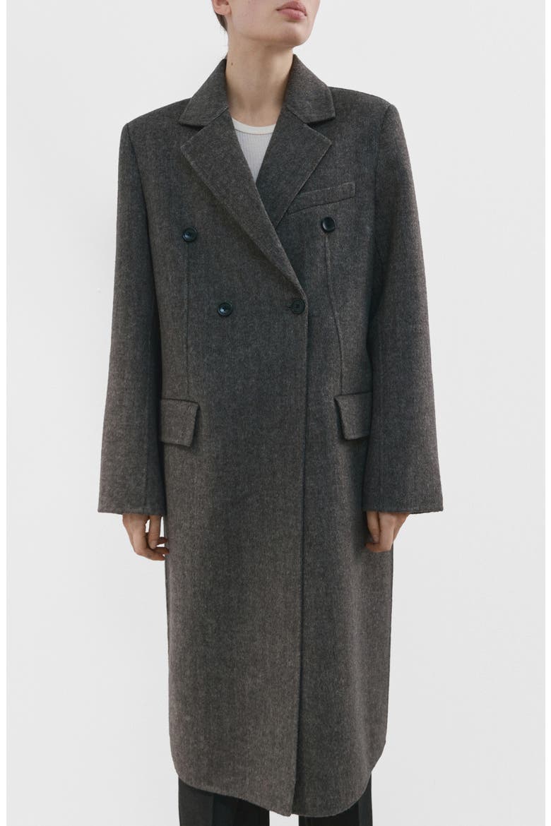 Double Breasted Wool Blend Coat, Main, color, GREY
