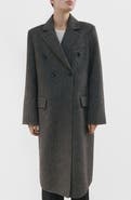MANGO Double Breasted Wool Blend Coat