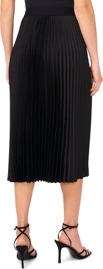 Halogen® Pleated Slit Hem Midi Skirt | Nordstrom
