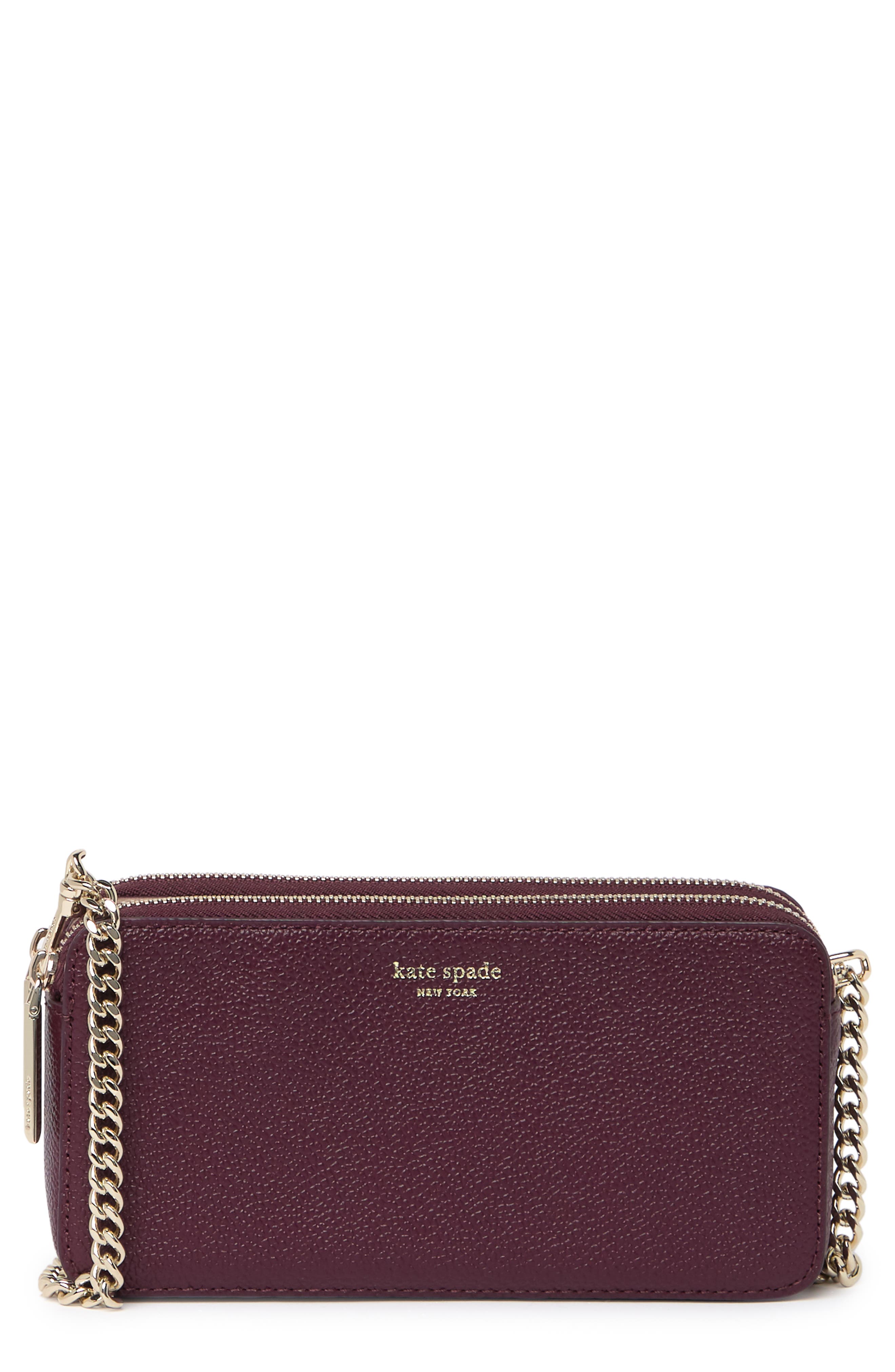 margaux - double zip mini crossbody bag, Main, color, DEEP CHERRY