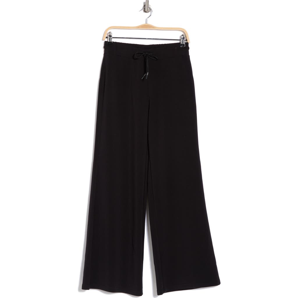 Shop Kyodan Sandwash Scuba Wide Leg Pants In Black