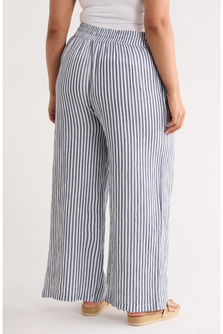 Stripe Pull-On Wide Leg Pants, Alternate, color, NAVY- WHITE BRIANNE STRIPE
