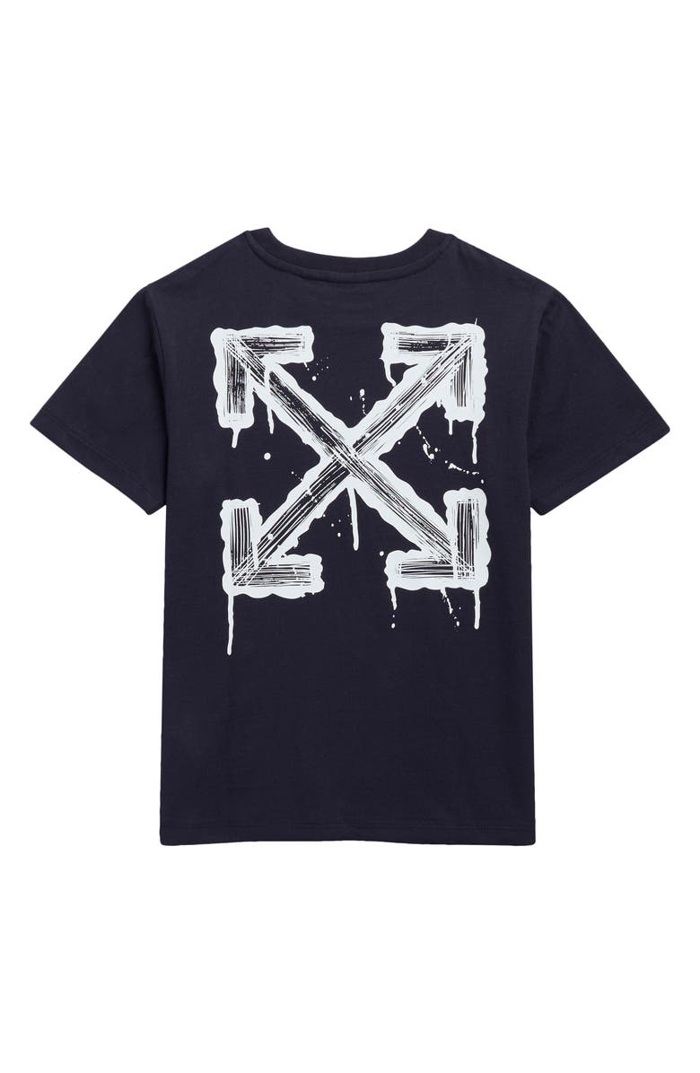 Off-White Kids' Dripping Arrow Graphic T-Shirt, Alternate, color, Dark Navy