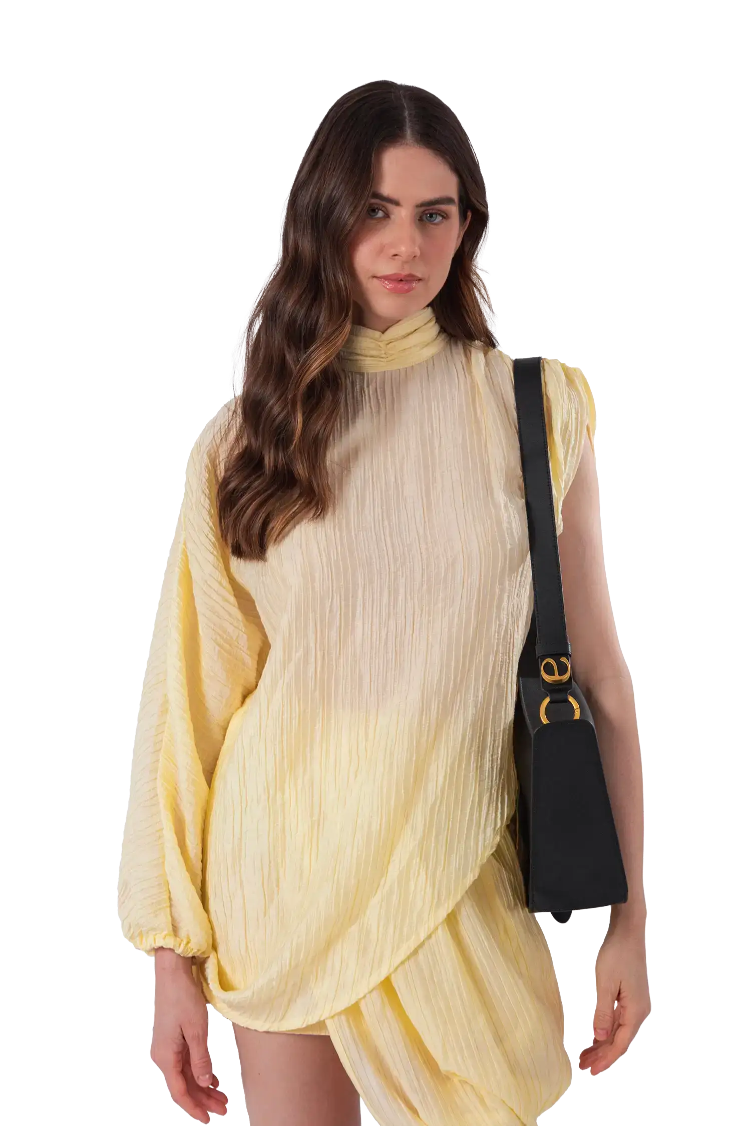 Esthera 10AM Leather Belted Strap Bag, Alternate, color, Black