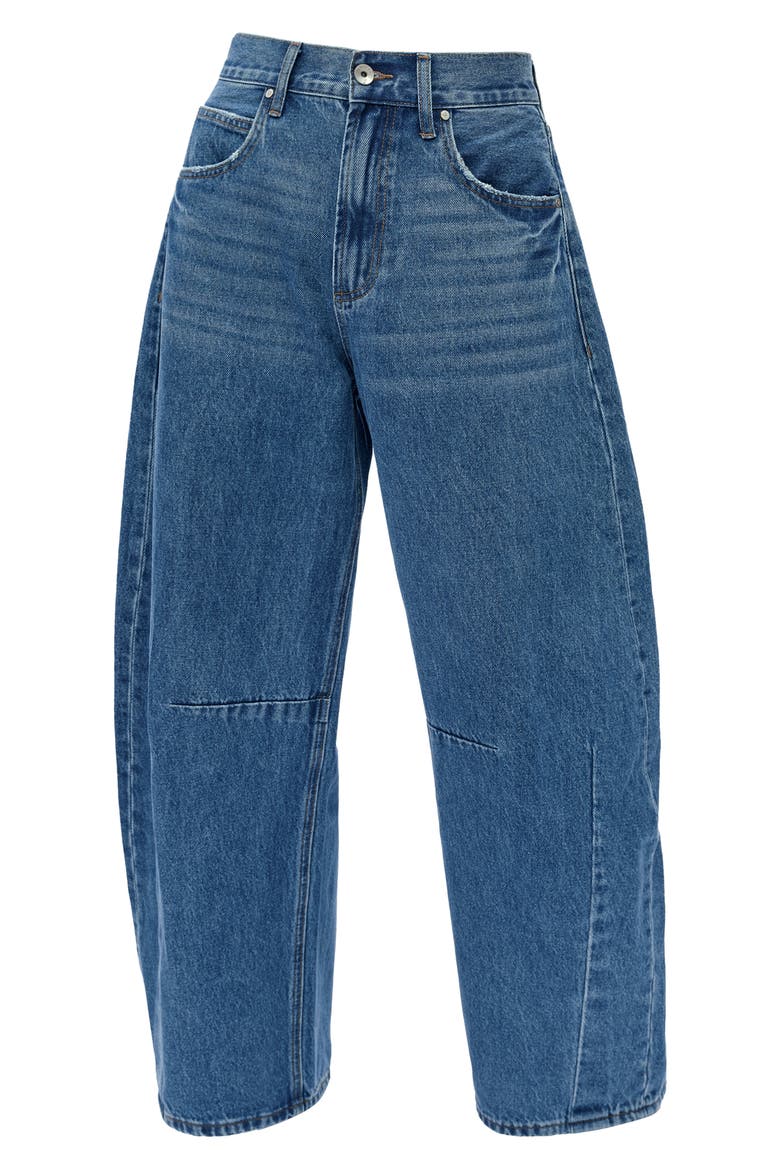 Darted Super High Waist Barrel Jeans, Alternate, color, STELLAR