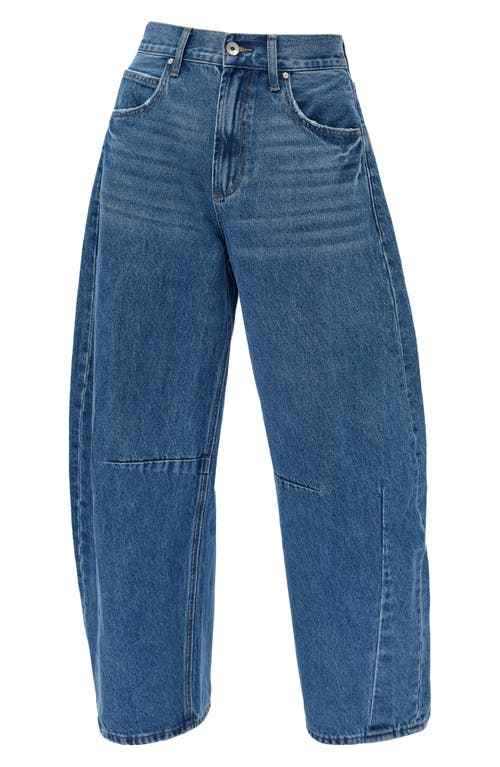Bayeas Darted Super High Waist Barrel Jeans In Blue
