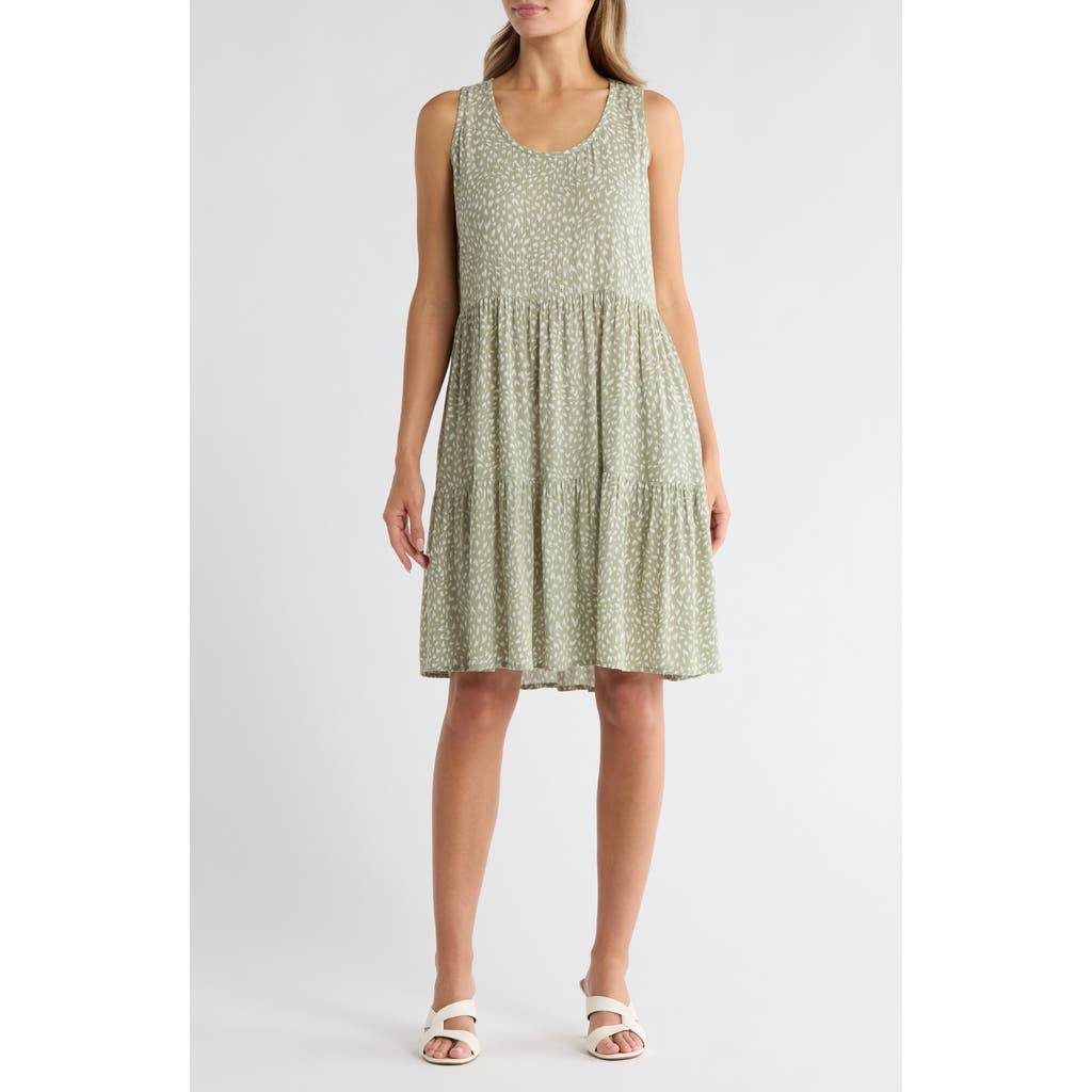 Matty M . Sleeveless Tiered Dress In Gray