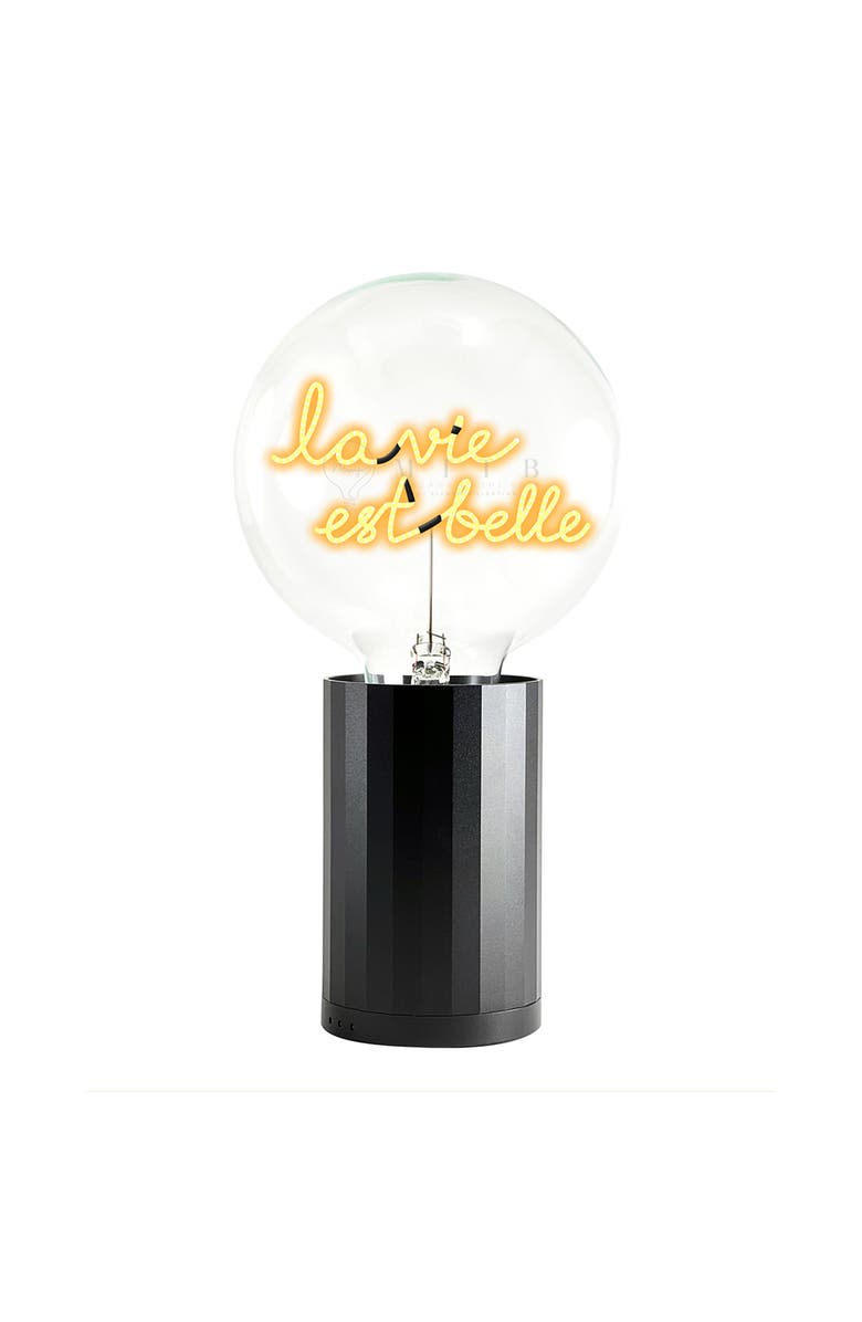 MITB La Vie Est Belle Portable Table Lamp, Main, color, Black