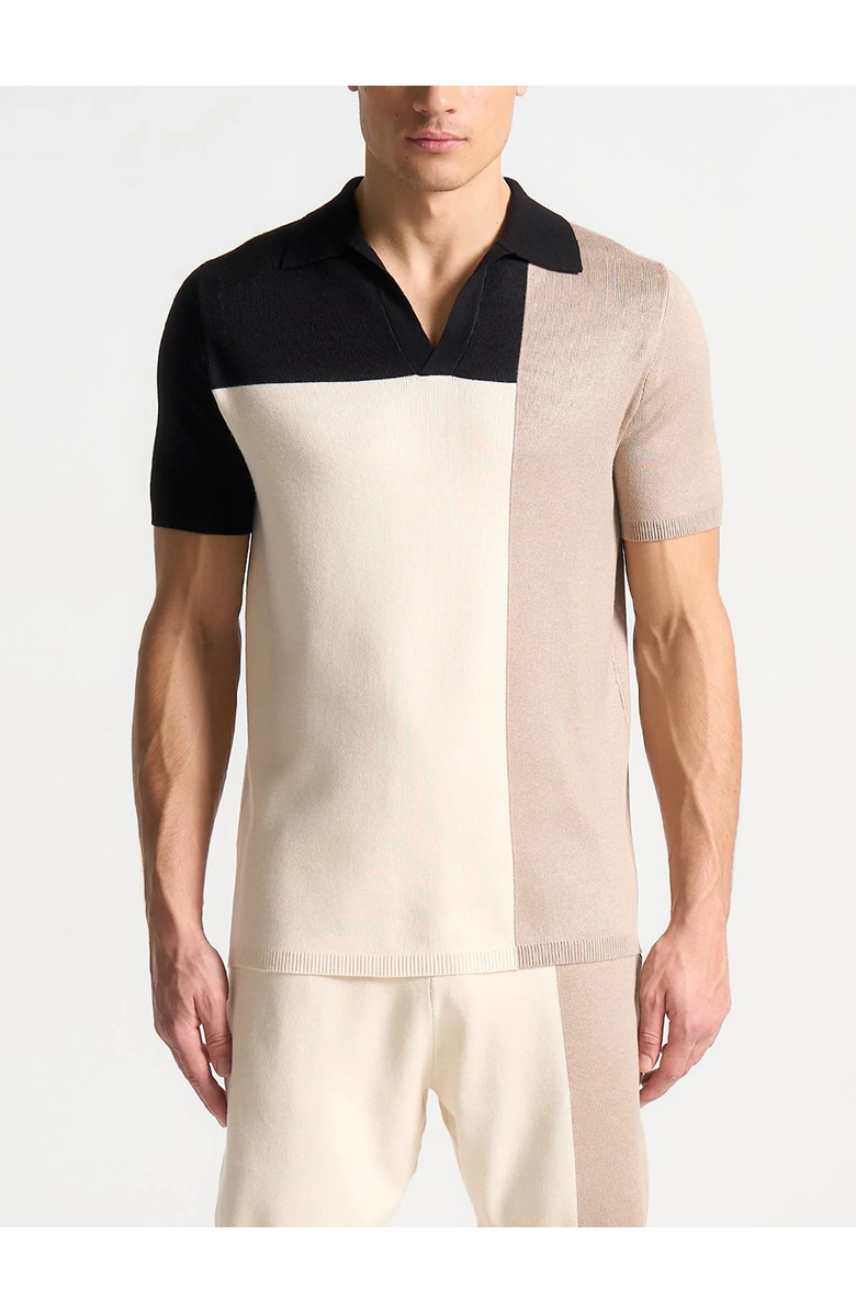 Manière De Voir Colour Block Knit Revere Polo Top, Alternate, color,