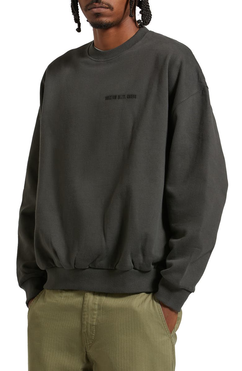 Brixton Embroidered Heavyweight Sweatshirt, Main, color, 