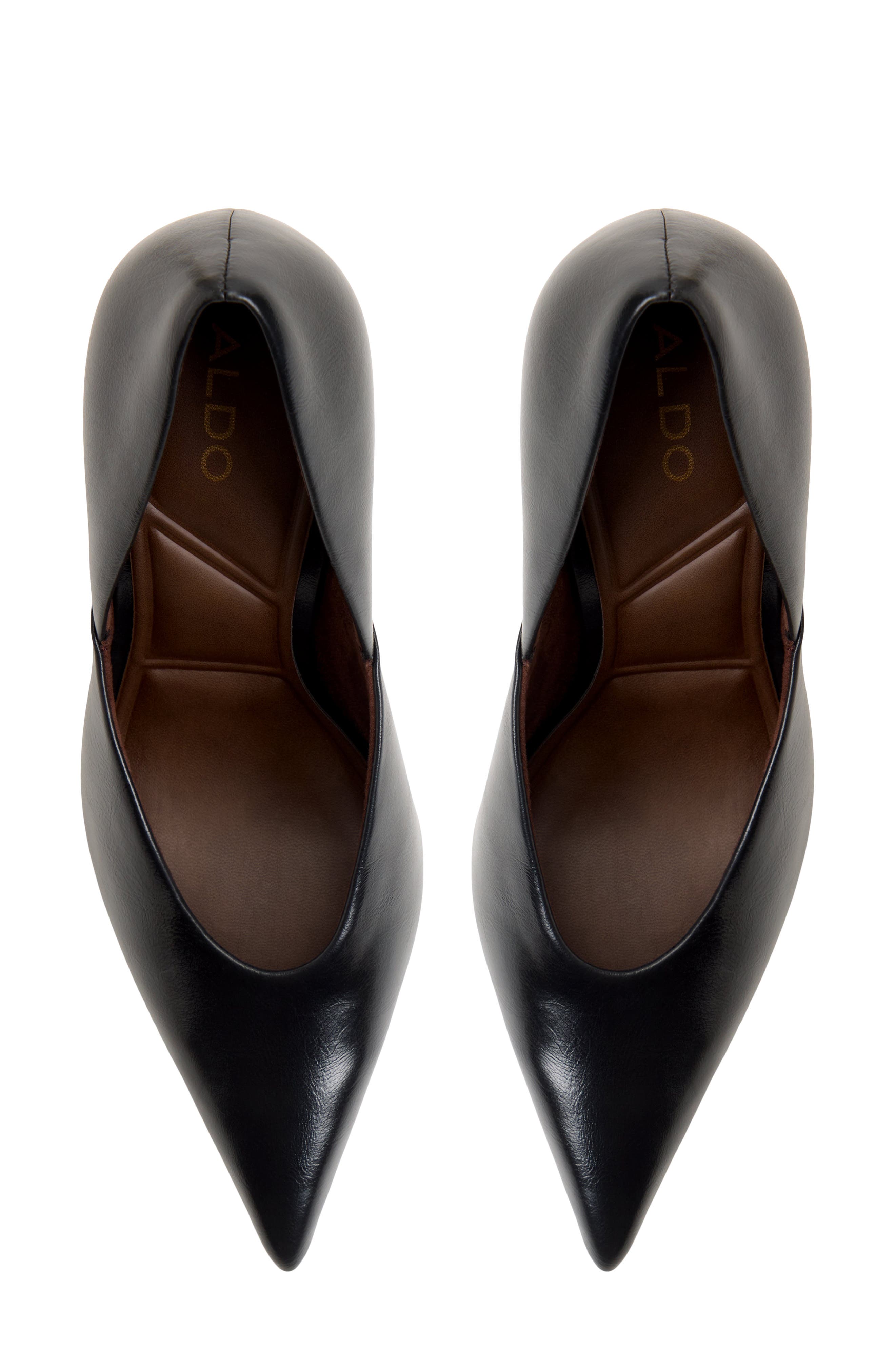 Savaana Pointed Toe Faux Leather Pump, Alternate, color, BLACK