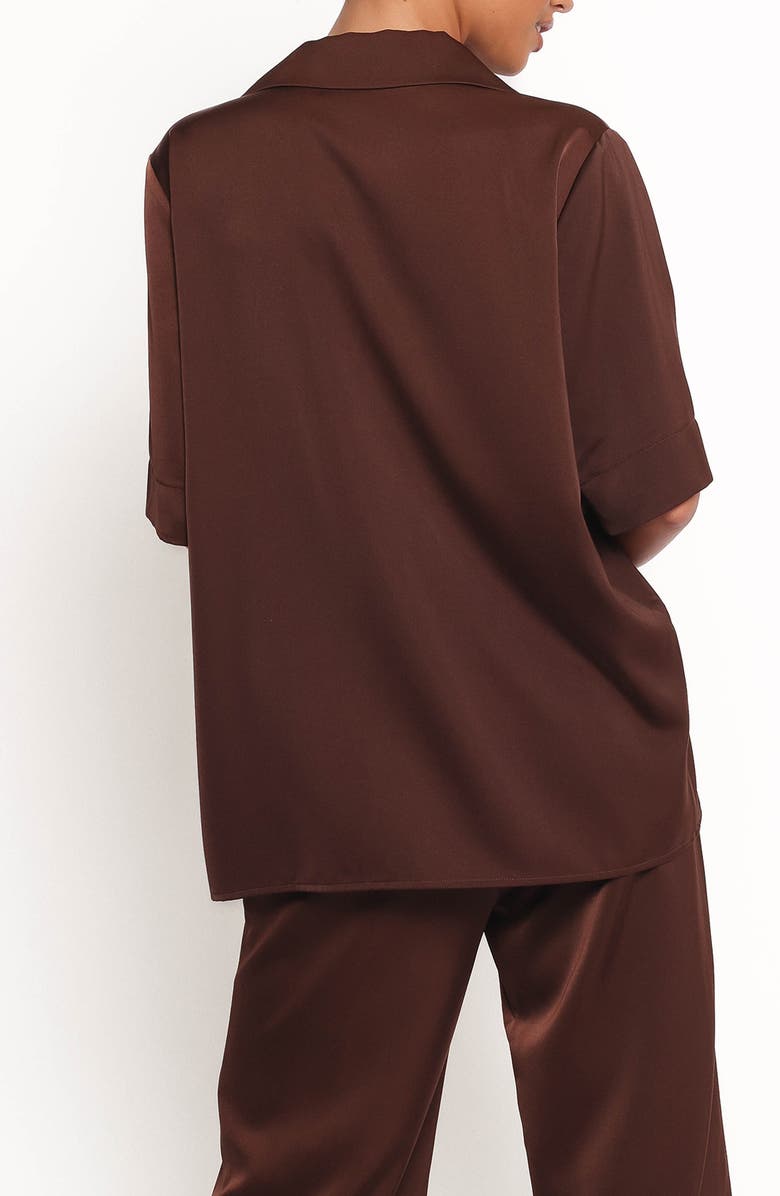 Petal & Pup Arryn Short Sleeve Button-Up Shirt, Alternate, color, Chocolate Brown