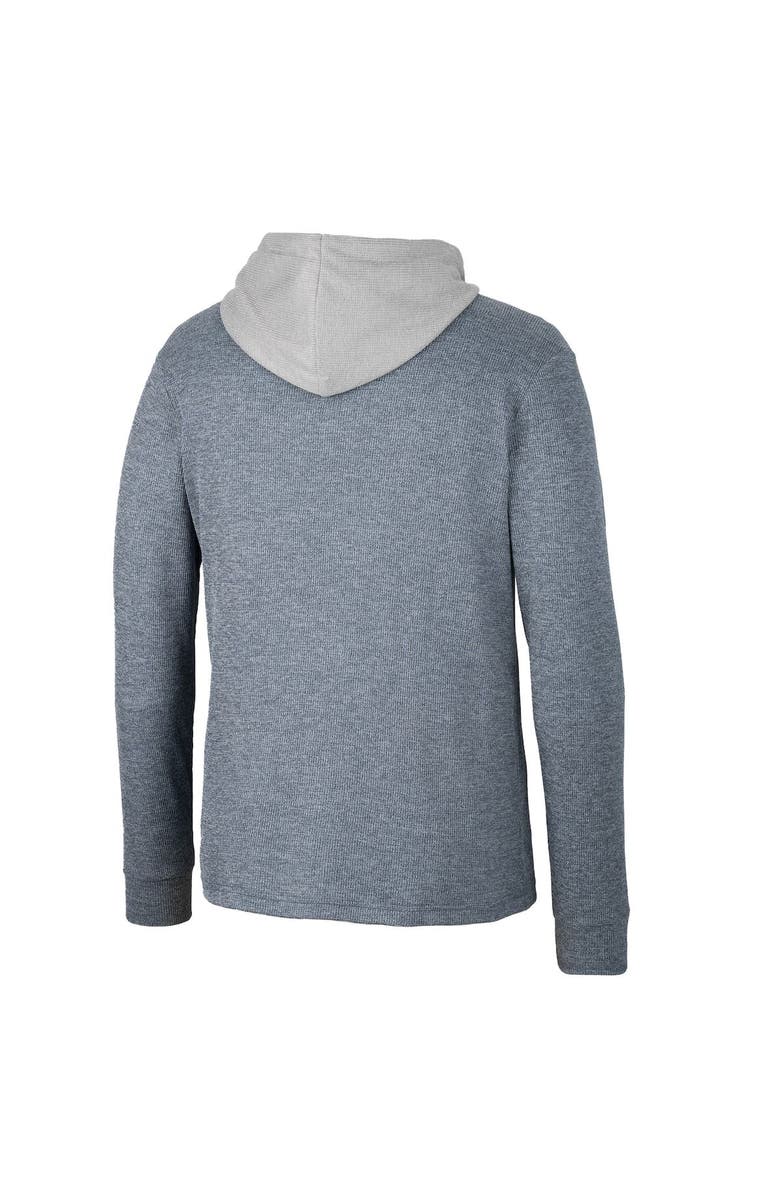 COLOSSEUM Men's Colosseum Navy West Virginia Mountaineers Ballot Waffle-Knit Thermal Long Sleeve Hoodie T-Shirt, Alternate, color, 