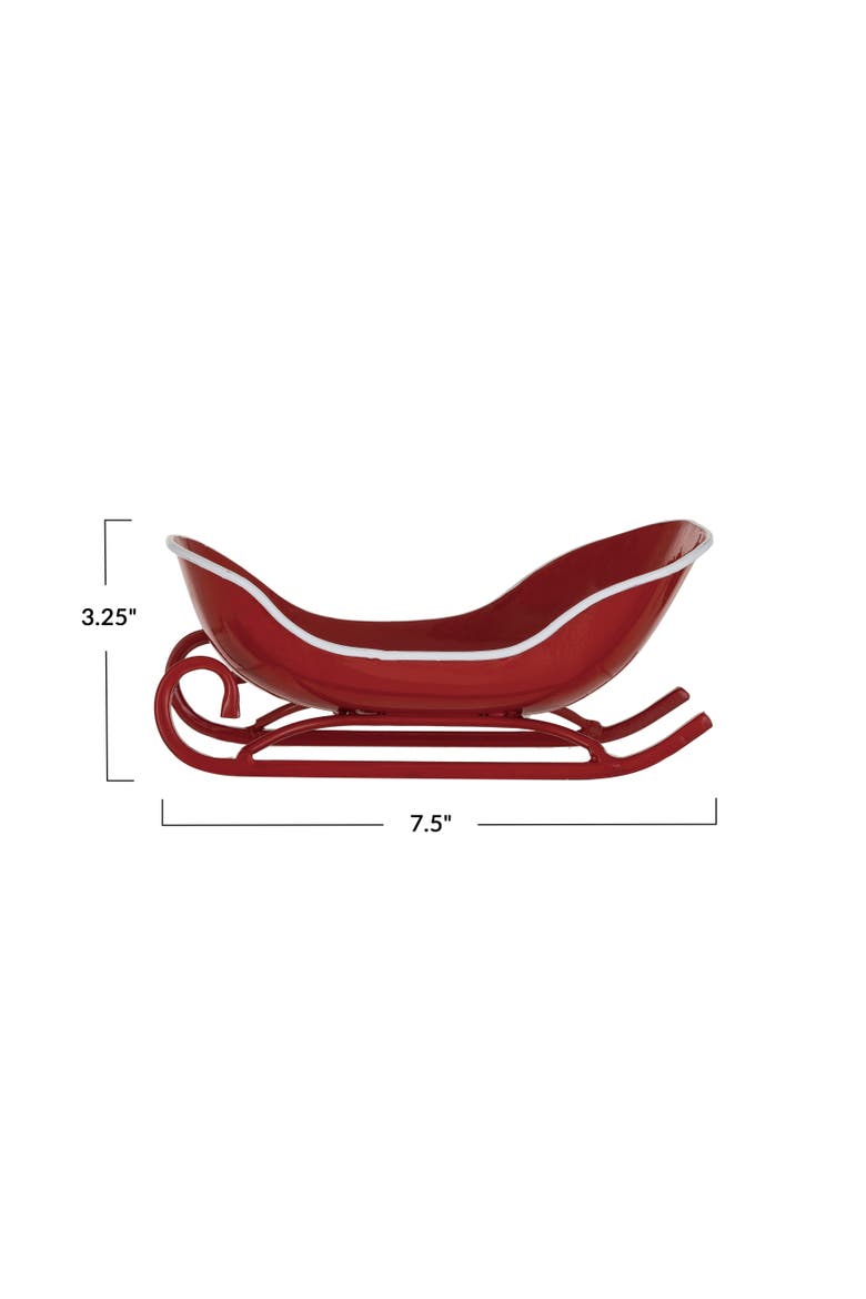 Holiday Metal Sleigh Soap Dish, Alternate, color, Red; White