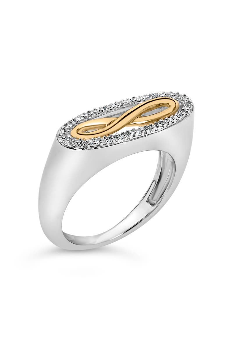 14K Yellow Gold Plated Sterling Silver Diamond Accent Infinity Ring, Alternate, color, Yellow Gold over Silver