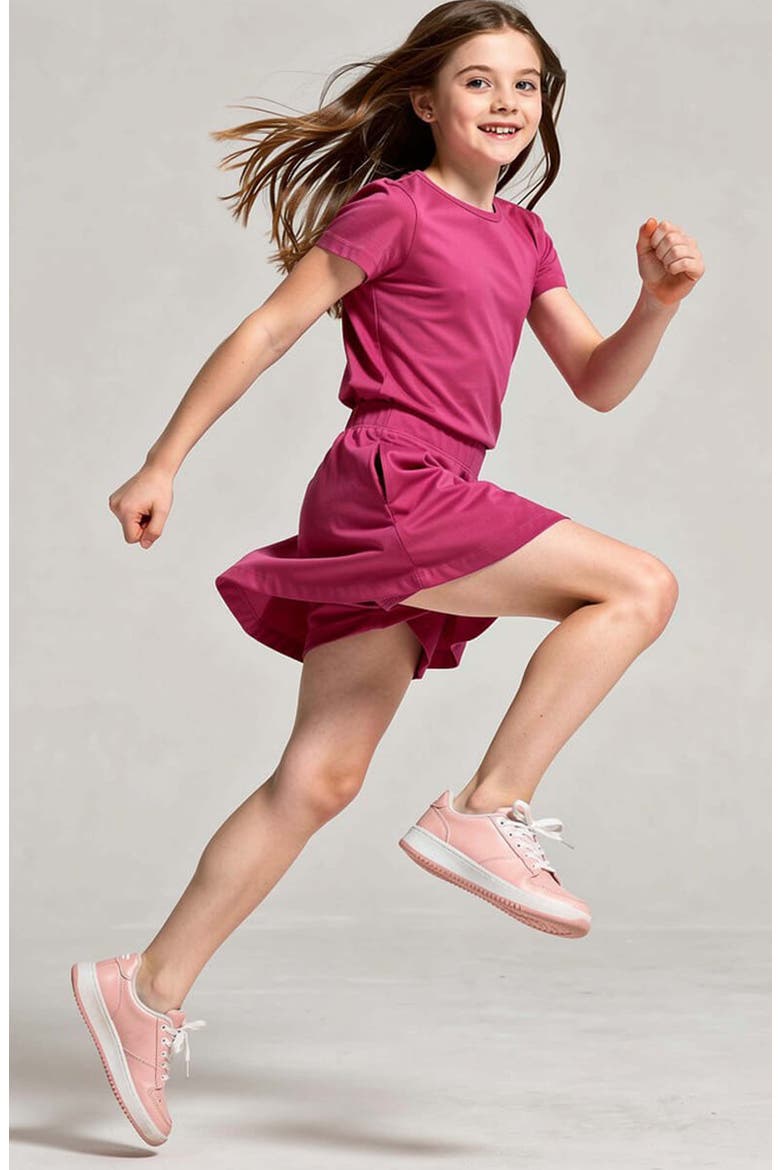 Organic Cotton Girls Pocket Skorts, Alternate, color, Raspberry