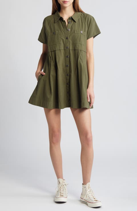 Ronnie Cotton Poplin Mini Shirtdress