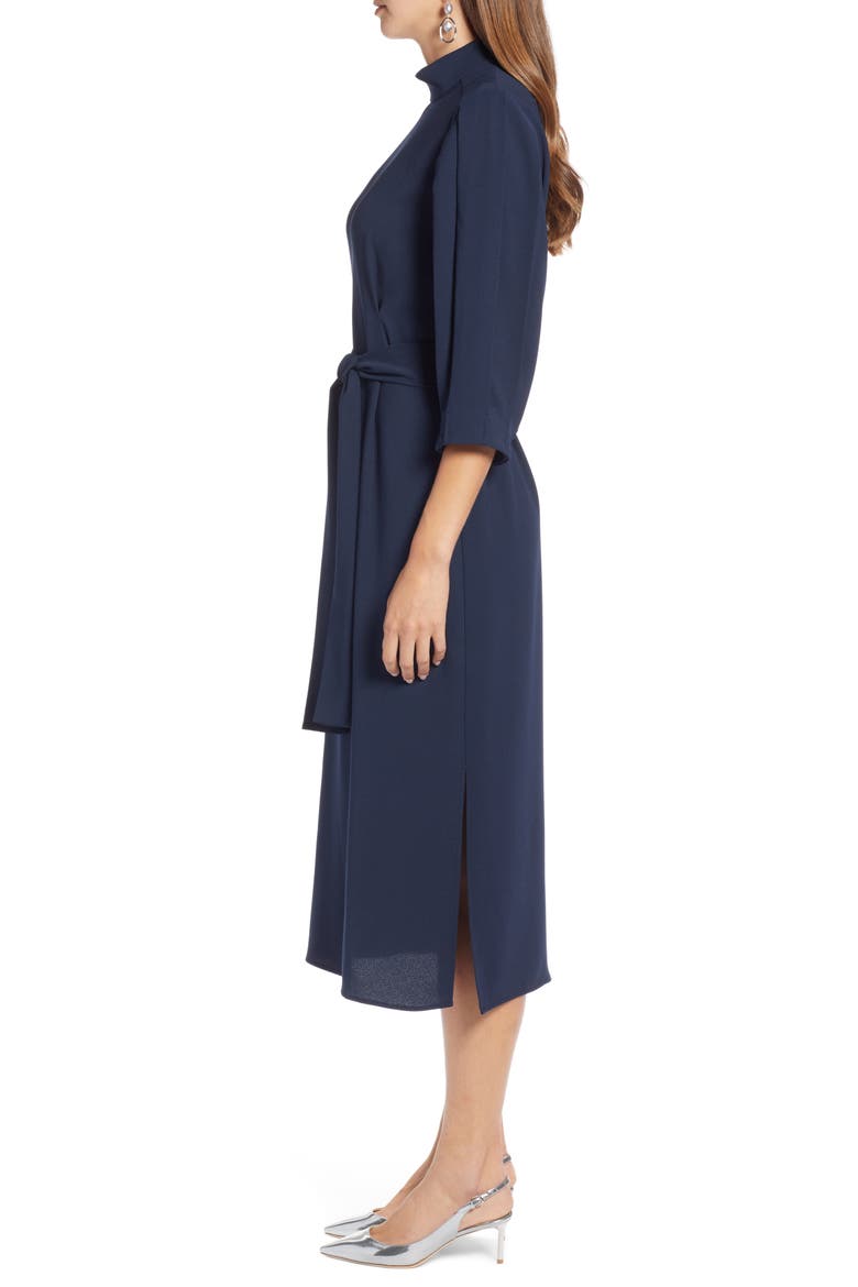 Tie Waist Dress, Alternate, color, NAVY NIGHT