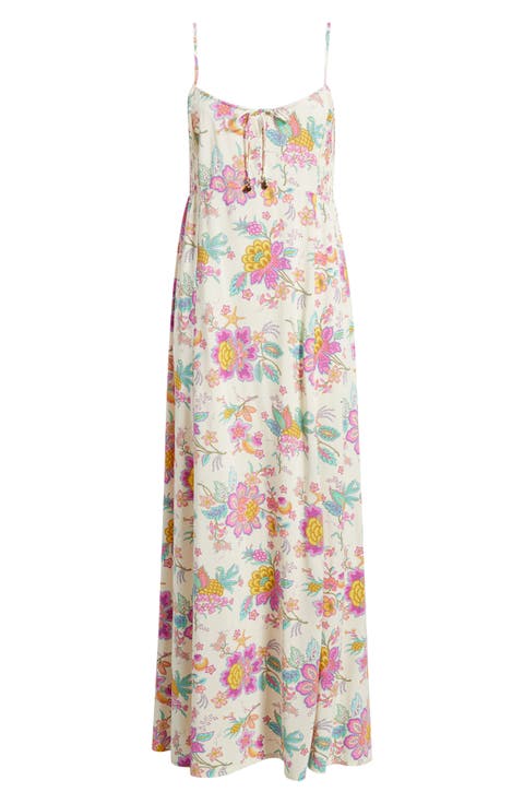Half Moon Print Sleeveless Maxi Dress
