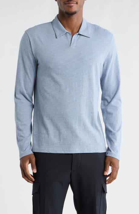 Vince Johnny Collar Long Sleeve Knit Top
