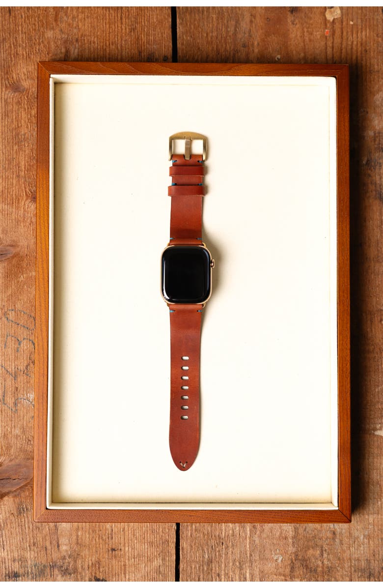 Bluebonnet The Companion Horween Leather Apple Watch Band, Alternate, color, English Tan