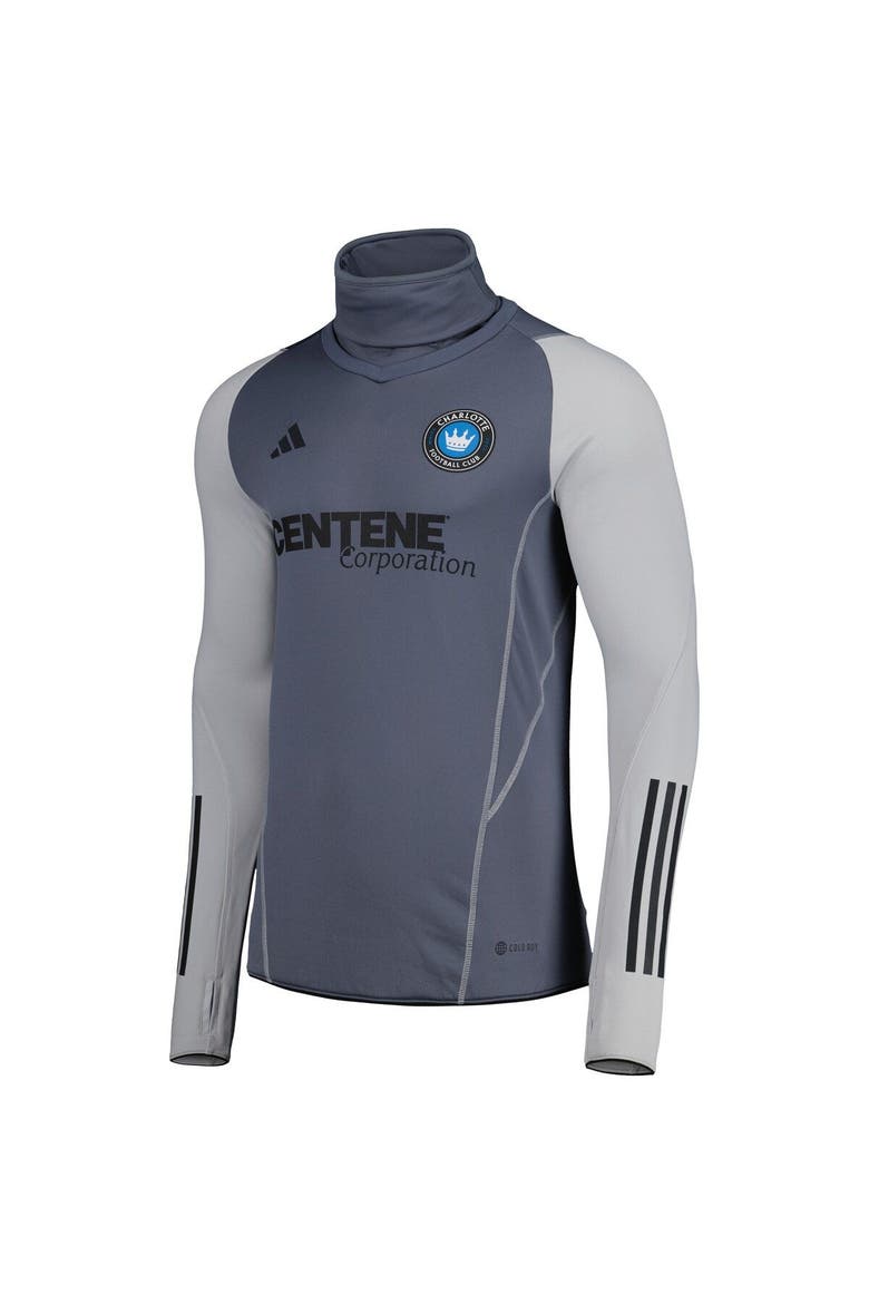 Men's adidas Gray Charlotte FC Warm Raglan COLD.RDY Top, Alternate, color, Gray
