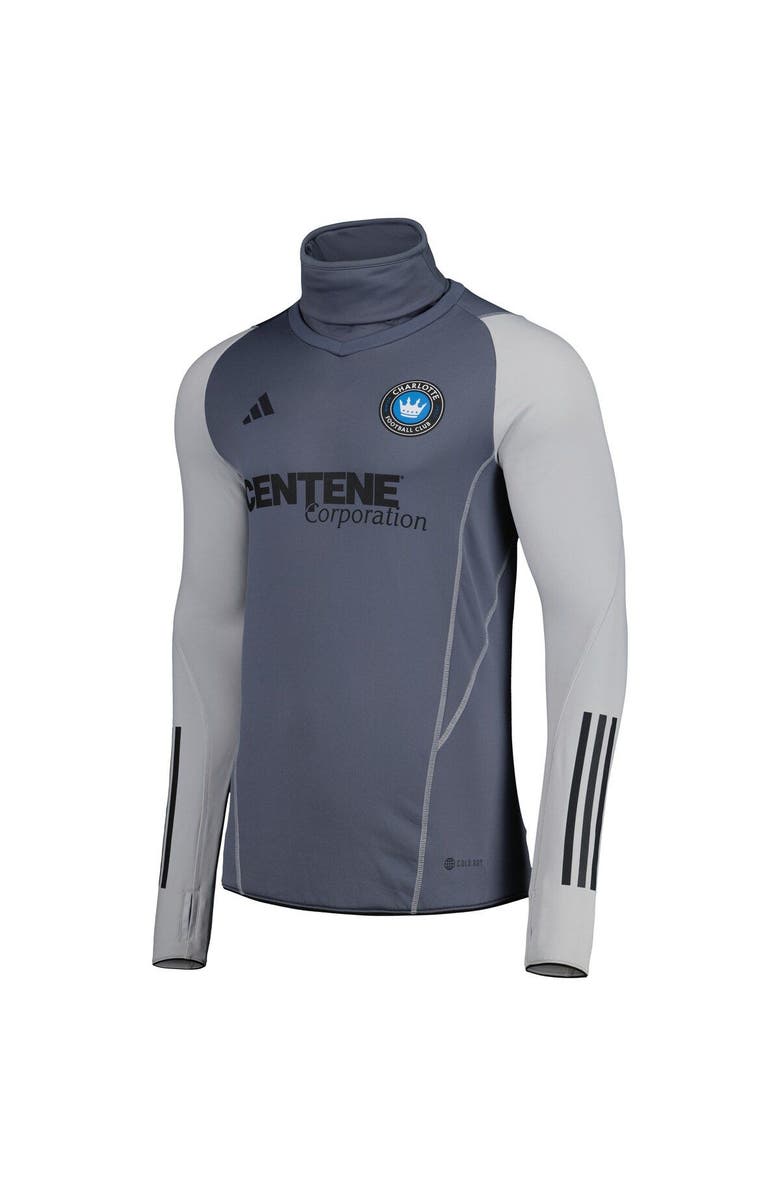 adidas Men's adidas Gray Charlotte FC Warm Raglan COLD.RDY Top, Alternate, color, Gray