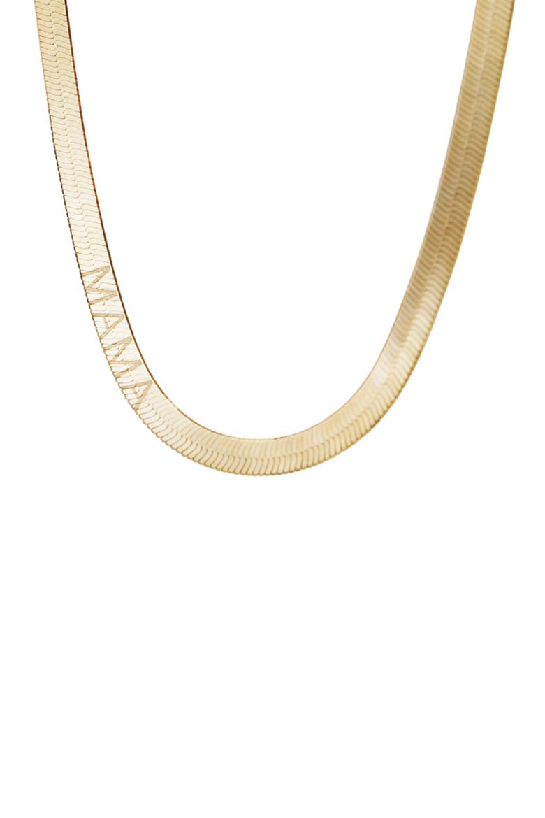 Mama Herringbone Chain Necklace, Alternate, color, GOLD