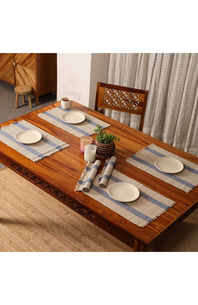 Mela Artisans Eco-Friendly Grass Placemats - Set of 6, Alternate, color, Blue