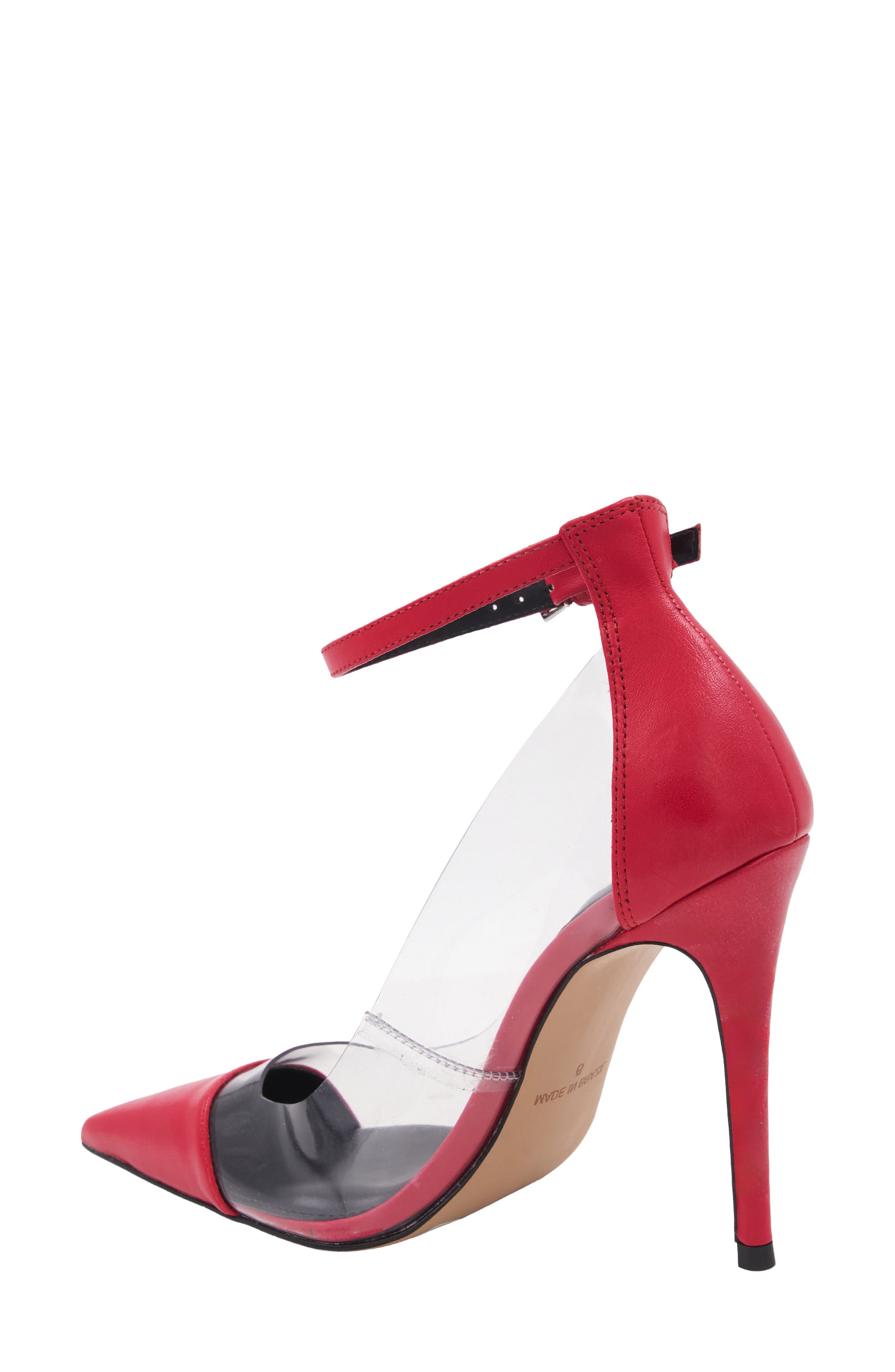 Isa Ankle Strap Pump, Alternate, color, LIPSTICK VINYL