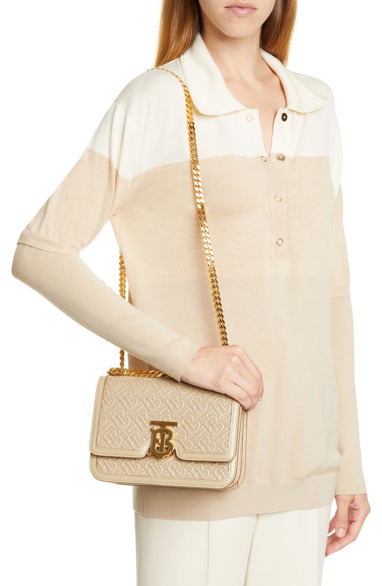 Burberry Small TB Monogram Quilted Lambskin Bag, Alternate, color,