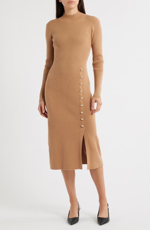 Elie Tahari The Chaya Button Detail Long Sleeve Sweater Dress In Multi
