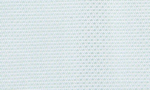 Nordstrom Premium Non-iron Trim Fit Dress Shirt In White- Green Triangle Pat