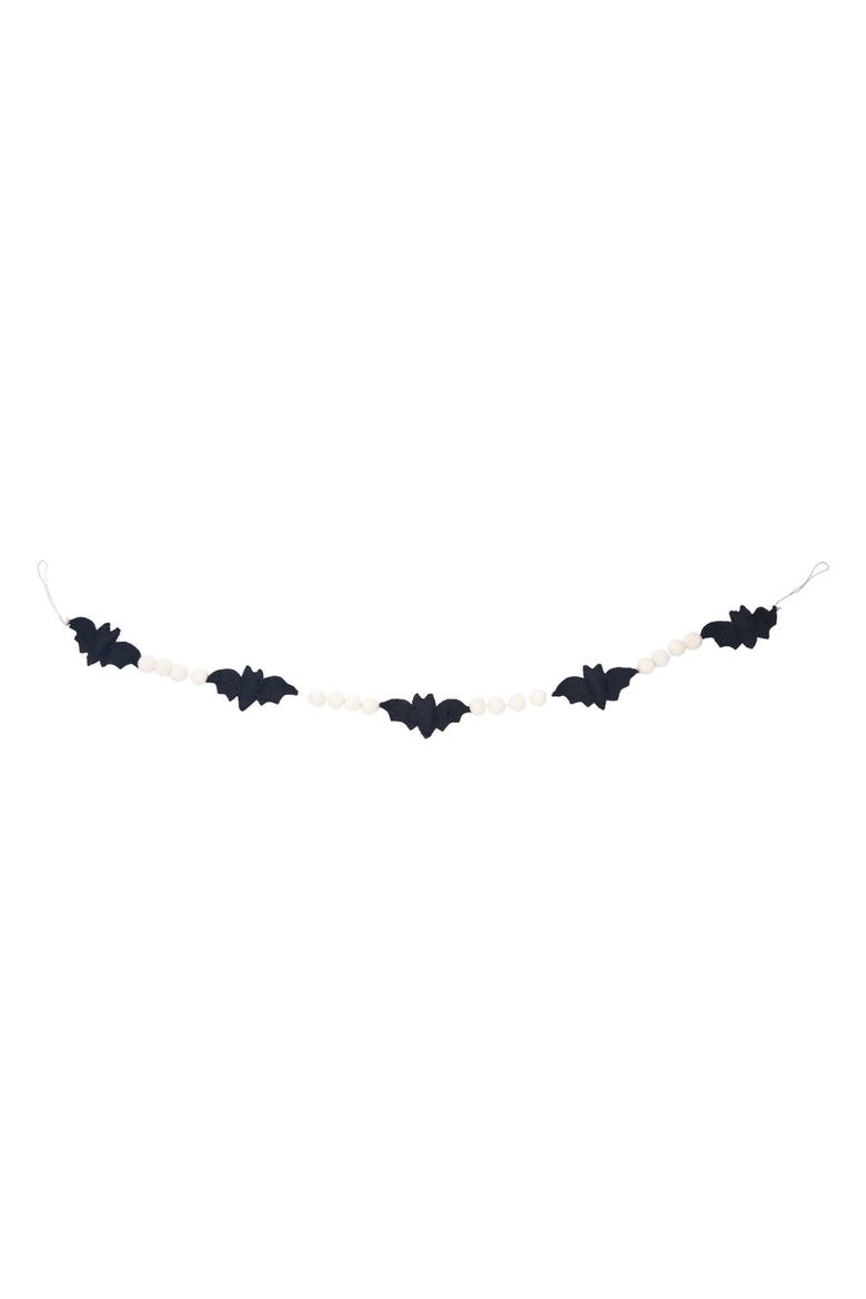 60" Bat Decorative Felt Halloween Garland, Main, color, Black