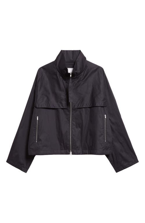 Jil Sander Cotton Organdy Blouson Jacket In Black