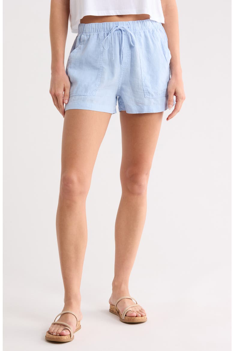 Linen Pocket Shorts, Main, color, PERENNIAL BLUE