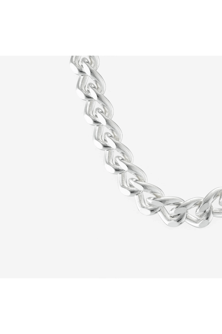 Wide Filed Curb Chain Necklace, Alternate, color, Silver