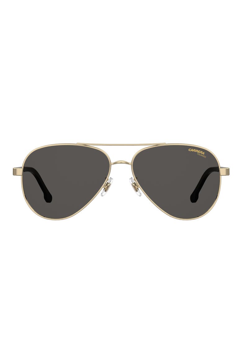 58mm Aviator Sunglasses, Main, color, GOLD BLACK/ GRAY POLAR