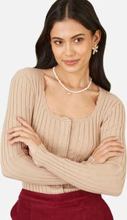 Yumi Knit Fitted Rib Cardigan