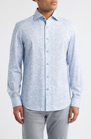Bugatchi OoohCotton® Devon Paisley Print Button-Up Shirt